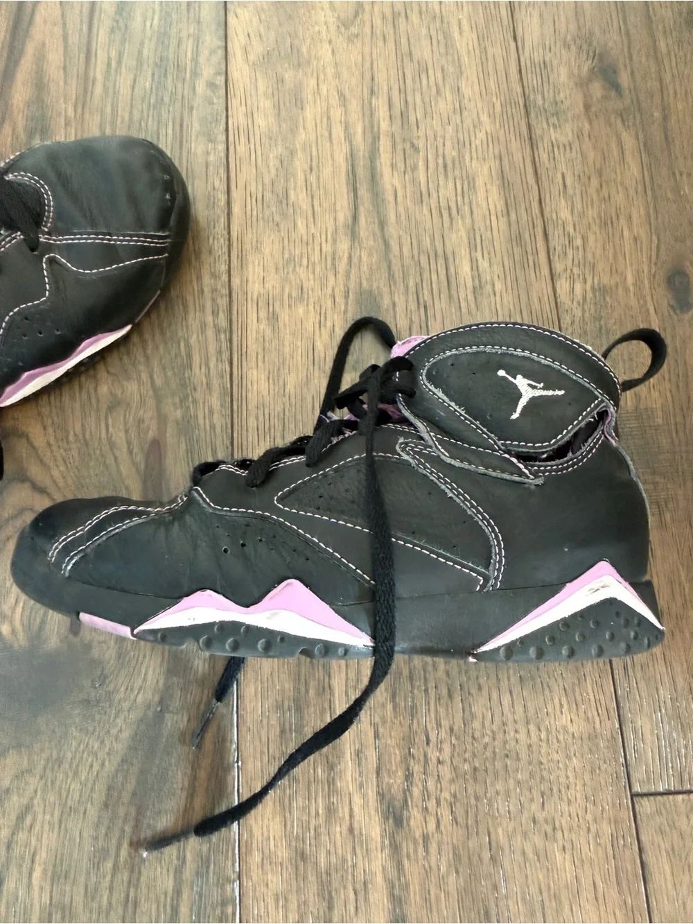 Jordan Kids Black and Purple High-Top Sneakers
